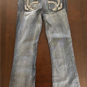 Women's Blue Jeans with Embroidered Pockets